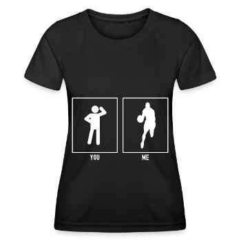 Du - Ich - Basketball Vorderansicht - Frauen Funktions-T-Shirt - Schwarz - Vorne - AI Model Female 172 light (172cm)