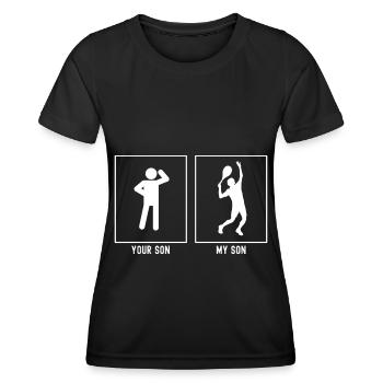 Ton fils - Mon fils - Tennis Serve - T-shirt sport Femme - noir - Devant - AI Model Female 172 light (172cm)