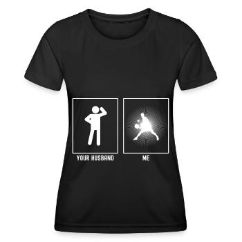 Son mari - Moi - Tennis SunBurst Vector - T-shirt sport Femme - noir - Devant - AI Model Female 172 light (172cm)