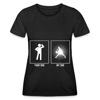 Ton père - Mon père - Joueur de tennis Aufschlagl - T-shirt sport Femme - noir - Devant - AI Model Female 172 light (172cm)