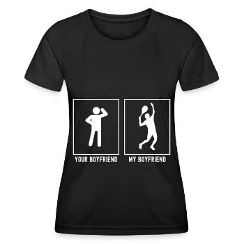 Dein Freund - Mein Freund - Tennisaufschlag - Frauen Funktions-T-Shirt - Schwarz - Vorne - AI Model Female 172 light (172cm)