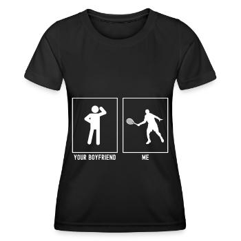 Dein Freund - Ich - Tennisspieler - Frauen Funktions-T-Shirt - Schwarz - Vorne - AI Model Female 172 light (172cm)