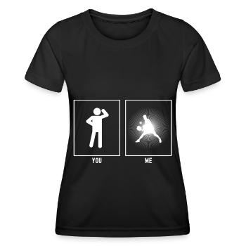 Vous - Moi - Titres des joueurs de tennis - T-shirt sport Femme - noir - Devant - AI Model Female 172 light (172cm)