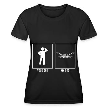 Your Father - My Father - Swimming Athete - Women's Functional T-Shirt - black - Front - AI Model Female 172 light (172cm)