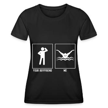 Dein Freund - Ich - Schwimmen Googles Vektor - Frauen Funktions-T-Shirt - Schwarz - Vorne - AI Model Female 172 light (172cm)