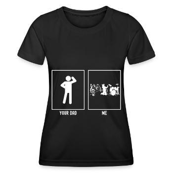 Dein Vater - Ich - Musik Band - Frauen Funktions-T-Shirt - Schwarz - Vorne - AI Model Female 172 light (172cm)