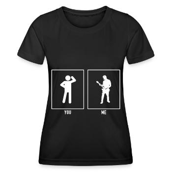 Du - Ich - Gitarrenspieler - Frauen Funktions-T-Shirt - Schwarz - Vorne - AI Model Female 172 light (172cm)