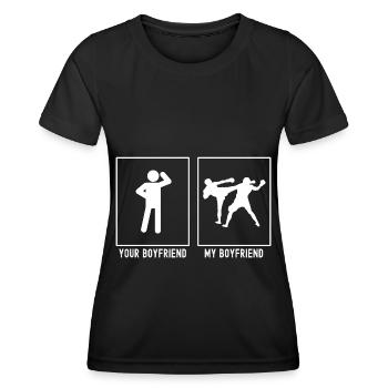 Votre ami - Mon ami - Kickboxing - T-shirt sport Femme - noir - Devant - AI Model Female 172 light (172cm)
