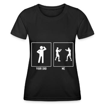 Dein Vater - Ich - Boxen Kampf - Frauen Funktions-T-Shirt - Schwarz - Vorne - AI Model Female 172 light (172cm)
