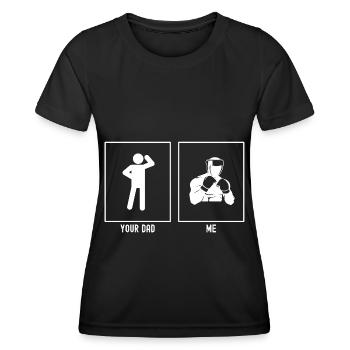Ton père - Moi - Boxe amateur - T-shirt sport Femme - noir - Devant - AI Model Female 172 light (172cm)