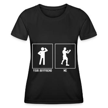 Votre ami - Moi - Pose de boxe - T-shirt sport Femme - noir - Devant - AI Model Female 172 light (172cm)