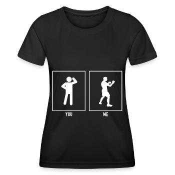 Vous - Moi - Boxe Posture de combat - T-shirt sport Femme - noir - Devant - AI Model Female 172 light (172cm)
