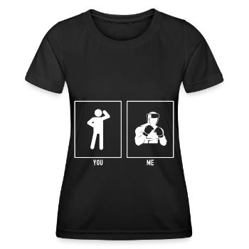 You - Me - Boxing Fighter - Women's Functional T-Shirt - black - Front - AI Model Female 172 light (172cm)