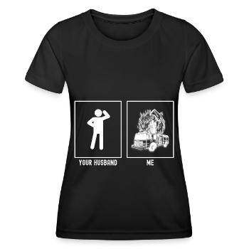 Ihr Ehemann - Ich - Feuerwehr Axt Vektor - Frauen Funktions-T-Shirt - Schwarz - Vorne - AI Model Female 172 light (172cm)
