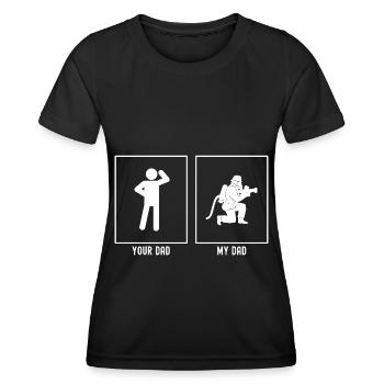 Your Father - My Father - Fire Hose - Women's Functional T-Shirt - black - Front - AI Model Female 172 light (172cm)