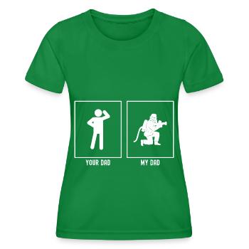 Your Father - My Father - Fire Hose - Women's Functional T-Shirt - kelly green - Front - AI Model Female 172 dark (172cm)