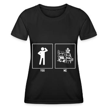 Vous - Moi - Vecteurs des pompiers - T-shirt sport Femme - noir - Devant - AI Model Female 172 light (172cm)