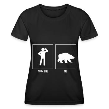 Ton père - Moi - Chasse à l’ours - T-shirt sport Femme - noir - Devant - AI Model Female 172 light (172cm)