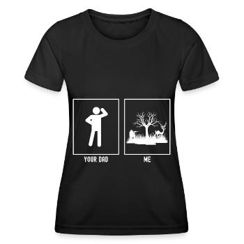 Your father - I - hunter and deer - Women's Functional T-Shirt - black - Front - AI Model Female 172 light (172cm)