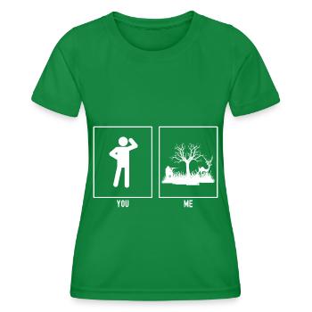 Vous - Moi - Chasse au bouc - T-shirt sport Femme - vert - Devant - AI Model Female 172 dark (172cm)