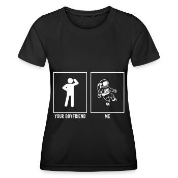 Your Friend - Me - Astronomy Cute Cartoon - Women's Functional T-Shirt - black - Front - AI Model Female 172 light (172cm)