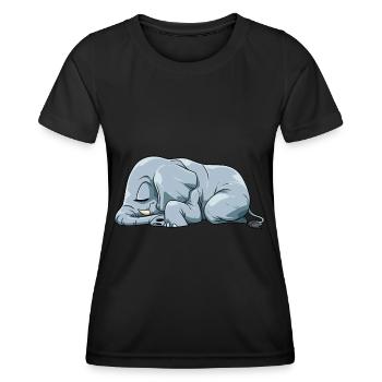 Niedlicher Schlafender Elefant - Frauen Funktions-T-Shirt - Schwarz - Vorne - AI Model Female 172 light (172cm)
