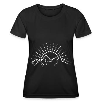 Soleil - Montagne - (2) - T-shirt sport Femme - noir - Devant - AI Model Female 172 light (172cm)