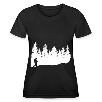 Arbres - Randonnée - (4) - T-shirt sport Femme - noir - Devant - AI Model Female 172 light (172cm)