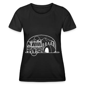 Mountain - Caravan - (3) - Women's Functional T-Shirt - black - Front - AI Model Female 172 light (172cm)