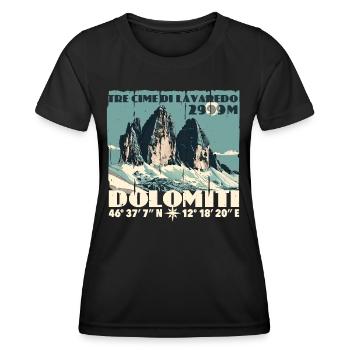 Dolomites de Tre Cime Lavaredo Dolomites des Trois Pics - T-shirt sport Femme - noir - Devant - AI Model Female 172 light (172cm)
