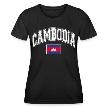 Drapeau du Cambodge - T-shirt sport Femme - noir - Devant - AI Model Female 172 light (172cm)