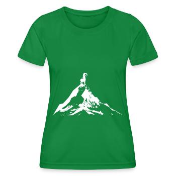Goat - Mountain - (6) - Women's Functional T-Shirt - kelly green - Front - AI Model Female 172 dark (172cm)