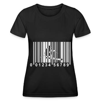 QR-Code - Skifahren - (2) - Frauen Funktions-T-Shirt - Schwarz - Vorne - AI Model Female 172 light (172cm)
