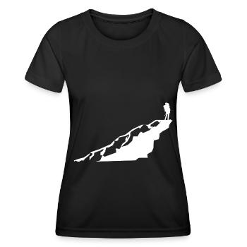 Mountains - Hiking - (20) - Women's Functional T-Shirt - black - Front - AI Model Female 172 light (172cm)