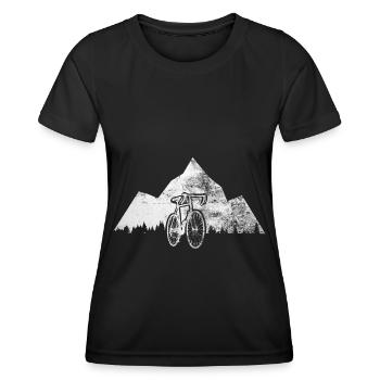Montagne - Cyclisme - (2) - T-shirt sport Femme - noir - Devant - AI Model Female 172 light (172cm)