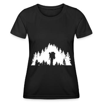 Arbres - Randonnée - (4) - T-shirt sport Femme - noir - Devant - AI Model Female 172 light (172cm)