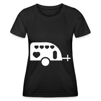 Heart - Camping Caravans - (3) - Women's Functional T-Shirt - black - Front - AI Model Female 172 light (172cm)