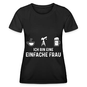 Ich Bin Eine Einfache Frau - Bierastronomie - - Frauen Funktions-T-Shirt - Schwarz - Vorne - AI Model Female 172 light (172cm)