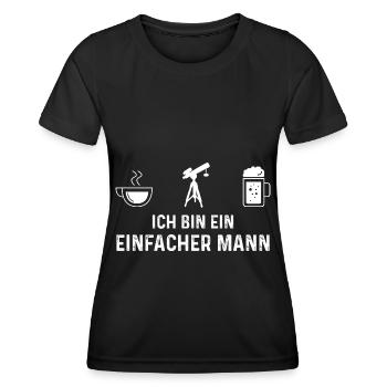 Ich Bin Ein Einfacher Mann - Bierastronomie - - Frauen Funktions-T-Shirt - Schwarz - Vorne - AI Model Female 172 light (172cm)
