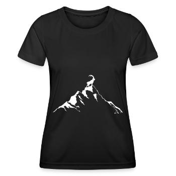 Ziege - Berg - (8) - Frauen Funktions-T-Shirt - Schwarz - Vorne - AI Model Female 172 light (172cm)
