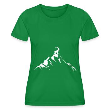 Goat - Mountain - (8) - Women's Functional T-Shirt - kelly green - Front - AI Model Female 172 dark (172cm)