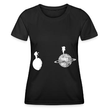 Planet - Wanderer - (2) - Frauen Funktions-T-Shirt - Schwarz - Vorne - AI Model Female 172 light (172cm)