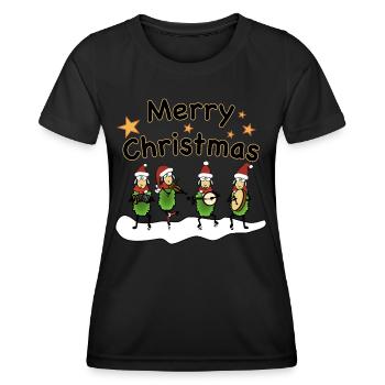 Joyeux groupe folklorique de Noël - T-shirt sport Femme - noir - Devant - AI Model Female 172 light (172cm)