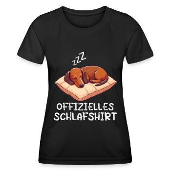 Offizielles Schlafshirt Dackel Dachshund Teckel - Frauen Funktions-T-Shirt - Schwarz - Vorne - AI Model Female 172 light (172cm)