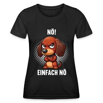 Nö Einfach Nö Dackel Dachshund Dackelbesitzer - Frauen Funktions-T-Shirt - Schwarz - Vorne - AI Model Female 172 light (172cm)
