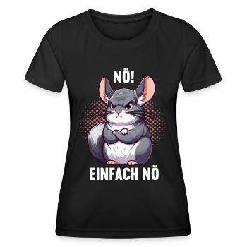 Nö Einfach Nö Chinchilla Chinchillas Nagetier - Frauen Funktions-T-Shirt - Schwarz - Vorne - AI Model Female 172 light (172cm)