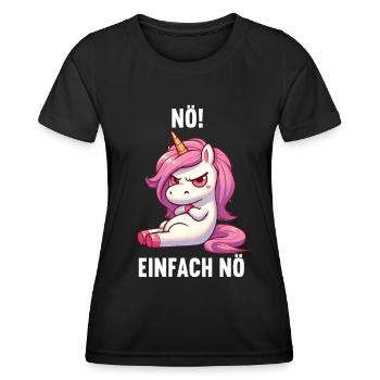Nö Einfach Nö Einhorn Einhörner Einhornfan Unicorn - Frauen Funktions-T-Shirt - Schwarz - Vorne - AI Model Female 172 light (172cm)