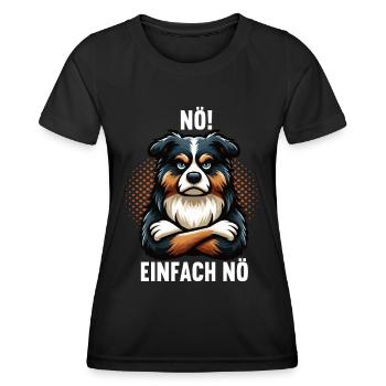 Nö Einfach Nö Australian Shepherd Aussiebesitzer - Frauen Funktions-T-Shirt - Schwarz - Vorne - AI Model Female 172 light (172cm)
