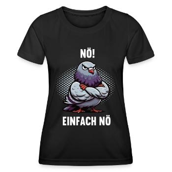 Nö Einfach Nö Taube Tauben Taubenzüchter Täubchen - Frauen Funktions-T-Shirt - Schwarz - Vorne - AI Model Female 172 light (172cm)