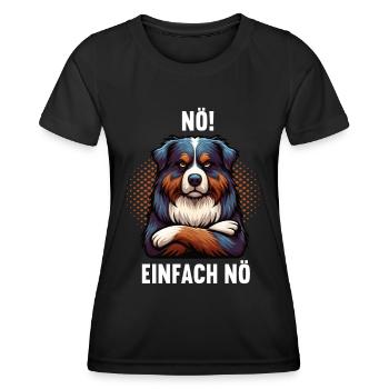 Nö Einfach Nö Australian Shepherd Aussie - Frauen Funktions-T-Shirt - Schwarz - Vorne - AI Model Female 172 light (172cm)